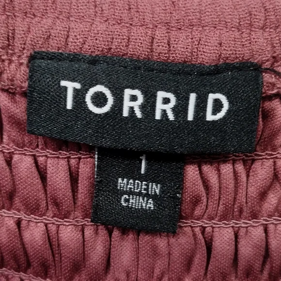 Torrid Hanky Hem Mini Dress Women's 1X Burgundy Babydoll Retro 90s Y2K Romantic - Picture 8 of 9